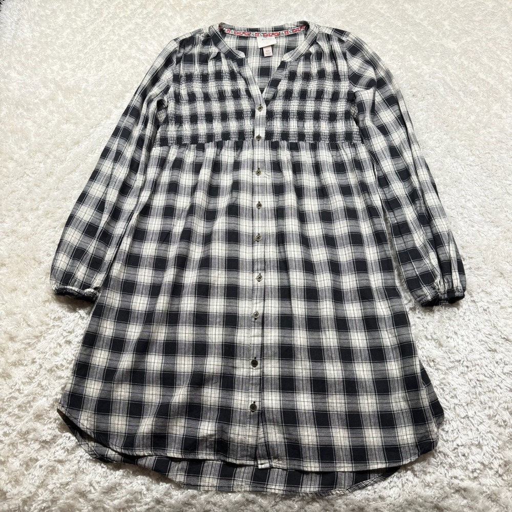 Knox Rose Dress Women XS Black Plaid Cottagecore Boho Grunge Emo Punk Goth Rock